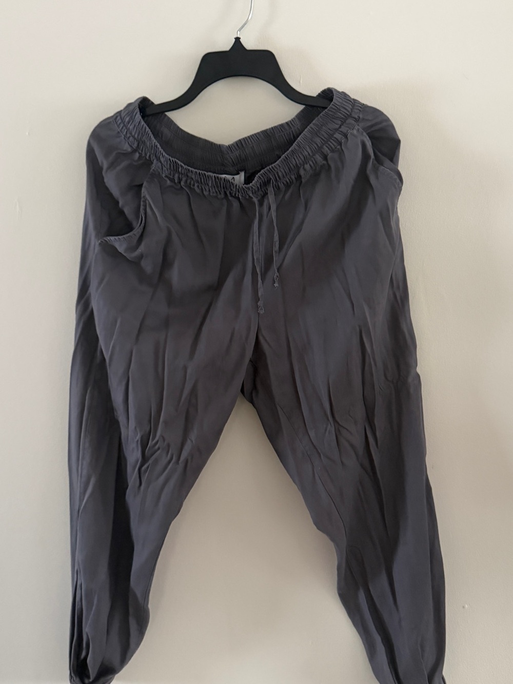 Charcoal Gray Drawstring Jogger Pants